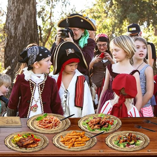 100 Pcs Disposable Pirate Tableware Set for 25 Guests