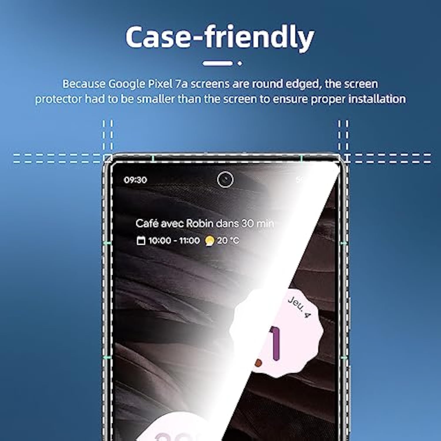 3-Pack Tempered Glass Screen Protector for Google Pixel 7A Bubble Free