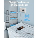 4-Pack Dual Port Usb Wall Charger 12W 2.4A Fast Charger Block For Iphone 17/16/15/14/13/12/11/X/8, Ipad, Airpods, Android, Samsung, Google Pixel, Moto, Lg - Compact Cube Adapter (Black)