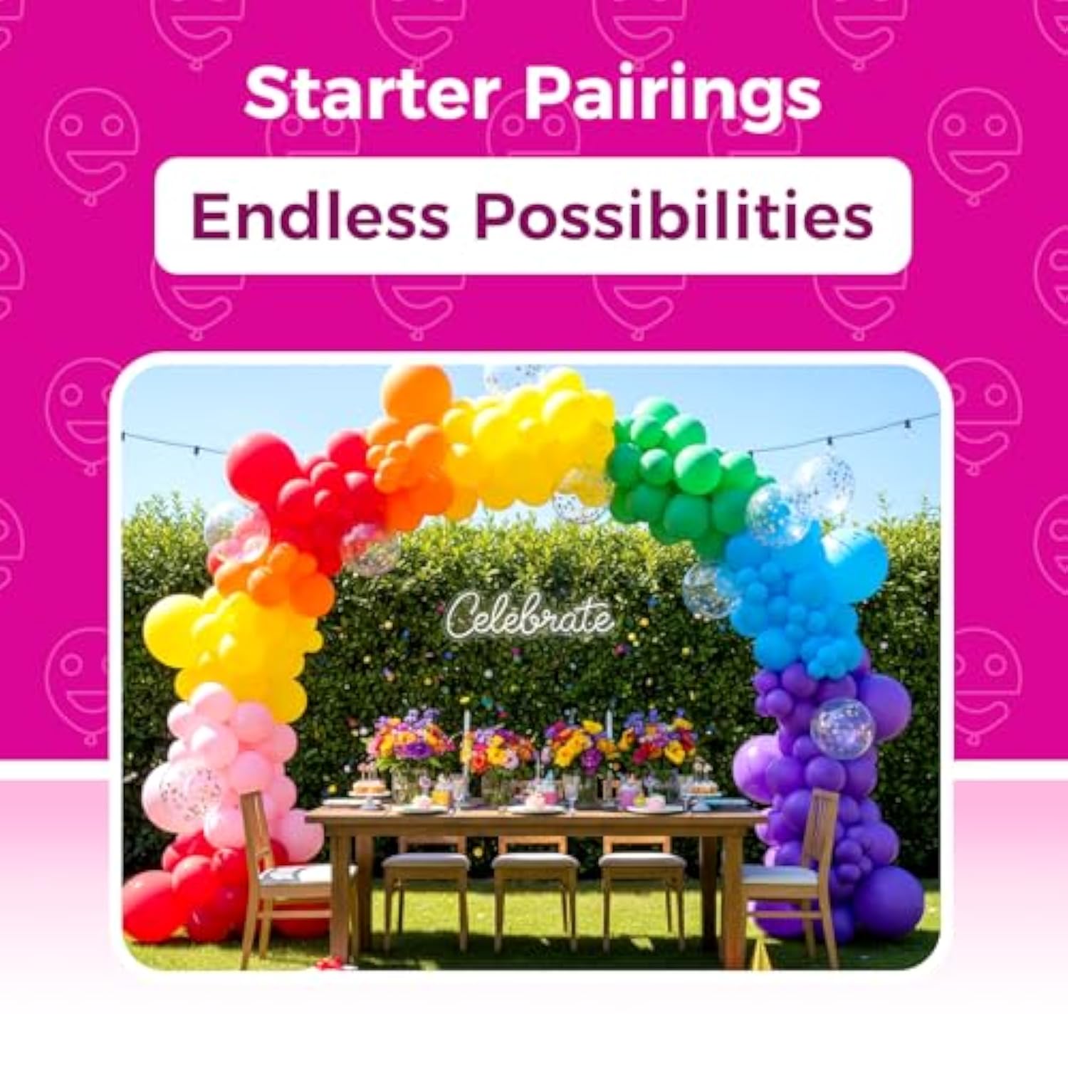 100-Pack 12" Bright Rainbow Balloons – Helium Latex for Parties, Birthdays & Events