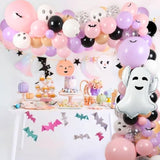Halloween Balloon Garland Kit: Pink, Purple, Black Balloons with 3D Bats