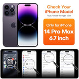 ImpactStrong Magnetic Guard Designed for iPhone 14 Pro Max Case [Camera Protection] [Military Grade Drop Tested] [Compatible with MagSafe] Slim Translucent Matte Phone Case (6.7") - Black