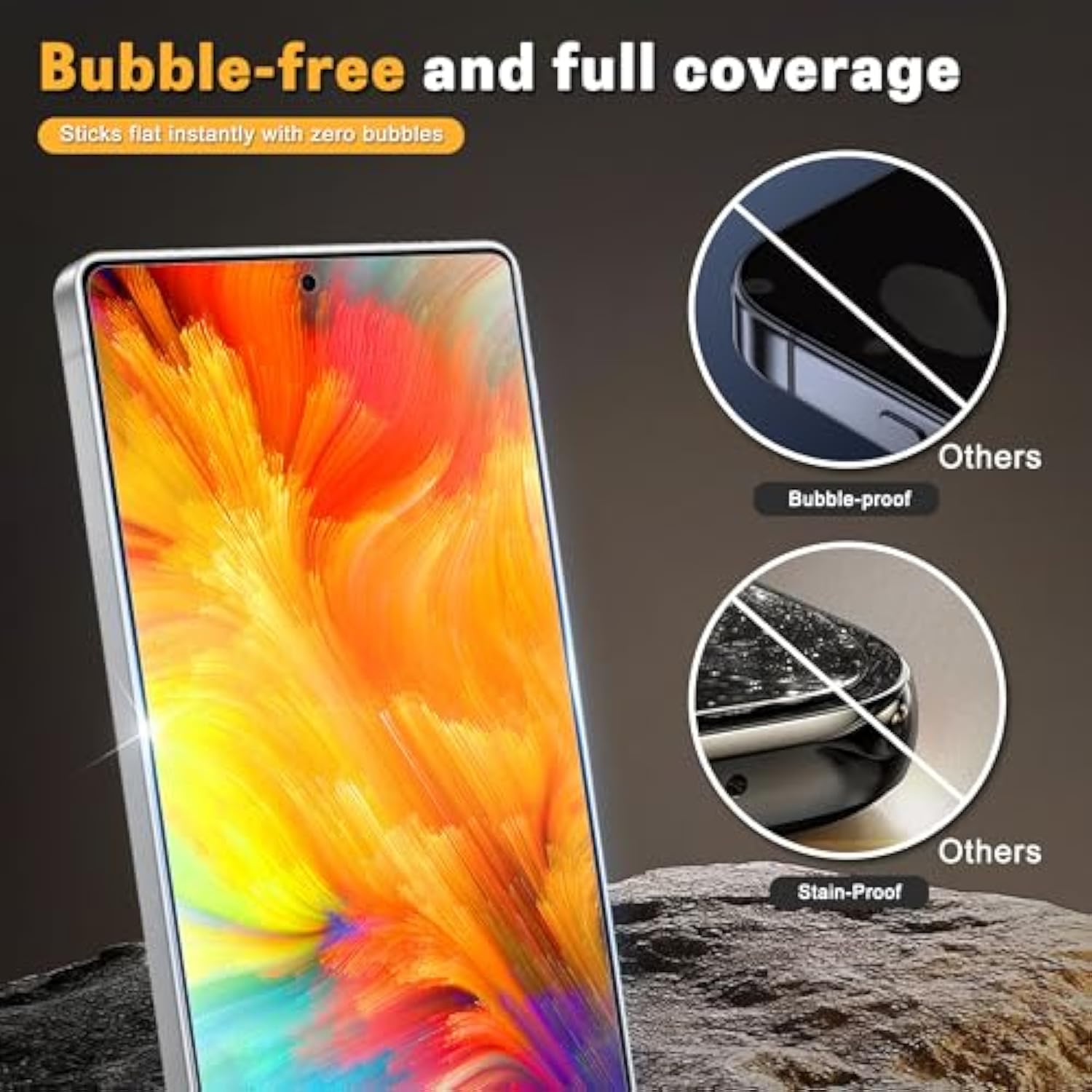 2+2 Packs For Samsung Galaxy S25 Ultra Screen Protector With Camera Lens Protector, 9H Tempered Glass, Auto Dust Removal, Fast Alignment Tool, Bubble Free, Case Friendly