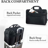 Laptop Briefcases For Men, 17 Inch Expandable Briefcase Computer Bags For Laptop For Men, Water Resistant Multi Compartments Men'S Work Bag With Luggage Strap For Bussiness Travel, Black