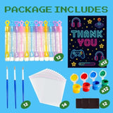 Video Game Party Favors - 12 Pcs Gamer Birthday Party Supplies - Gaming Bubbles & Paint Crafts - Game On Birthday Decorations Goodie Bags Gifts Prizes For Kids Boys Girls Toddler