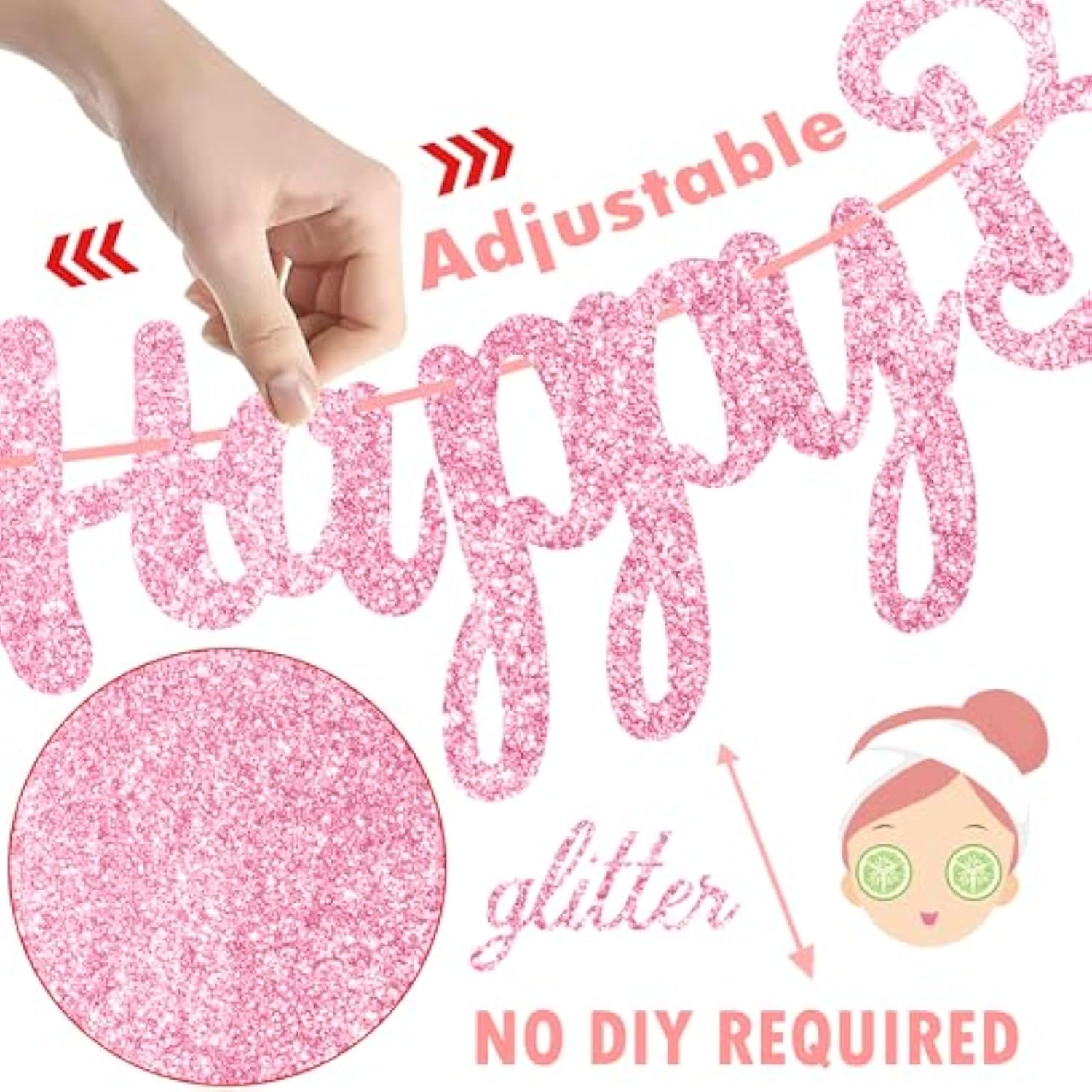 Spa Birthday Party Banners Pink Spa Day Birthday Decorations 3Pcs Makeup Party Banners Spa Themed Party Supplies For Girls Princess Bridal Shower Party Decor