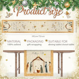 Jesus Christmas Decoration Holy Night Nativity Christ Table Runner Merry Christmas Tabletop Cover,Seasonal Winter Xmas Party Decorations For Home Indoor Kitchen Dining