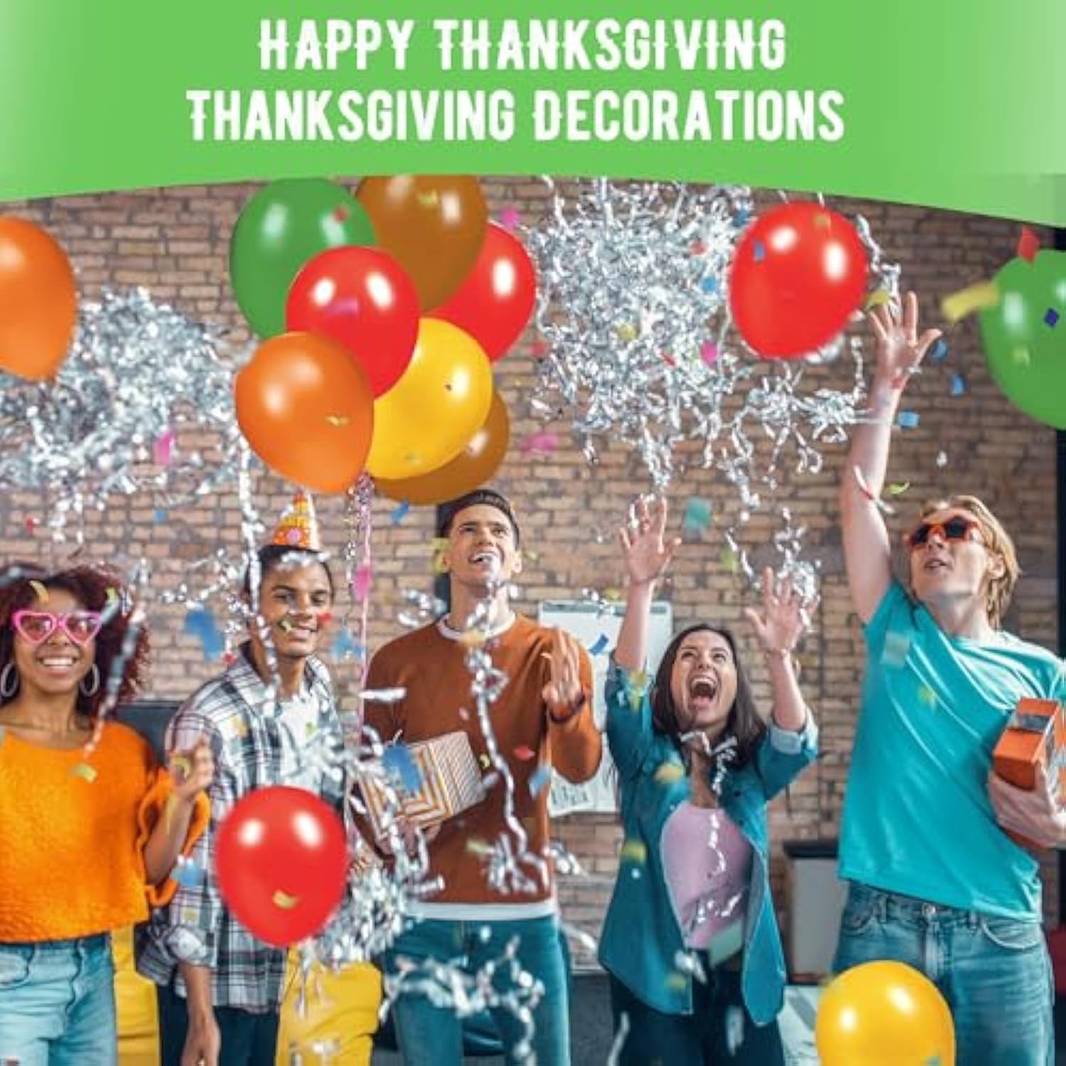 Thanksgiving Balloons 45Pack 12Inch Orange Red Yellow Green Brown Latex Party Decor