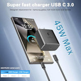 2025 New 45W Super Fast Charger Type C Pd3.0 [2 Pack] 45 Watt Usb-C Charger Android Wall Charging For Samsung Galaxy S25 Ultra/S25/S25+/S24 Ultra/S24+/S24/S23 S22 S21 Ultra/Z Fold 6 5/Z Flip 6 5 4
