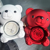 New Rose Hug Bear Jewelry Box Preserved Real Rose Gifts Eternal Rose Box For Mom,Girlfriend,Women,Wife,Valentine'S Day,Mother'S Day,Birthday,Anniversary