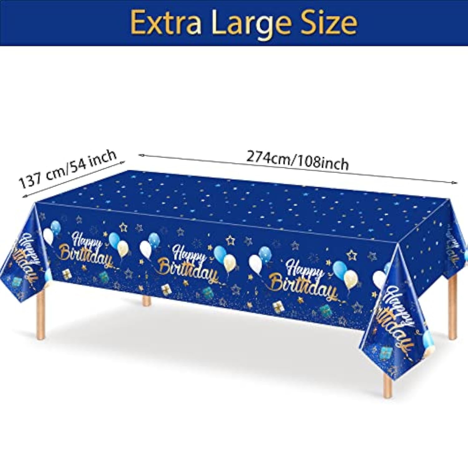 3pcs Navy Blue Starry Tablecloths, Birthday Party Covers for Kids & Baby Shower
