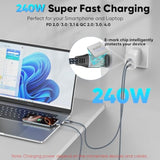 Usb C To Usb C Cable 10Ft Long,Type-C Video Data Charging Cable (4K@144Hz, 20Gbps, 240W), Usb 3.2 Gen 2 (Thunderbolt 3/4/5 Compatible) For Laptop,Phone, Monitor, Tablets, Docking, Ssd,Camera