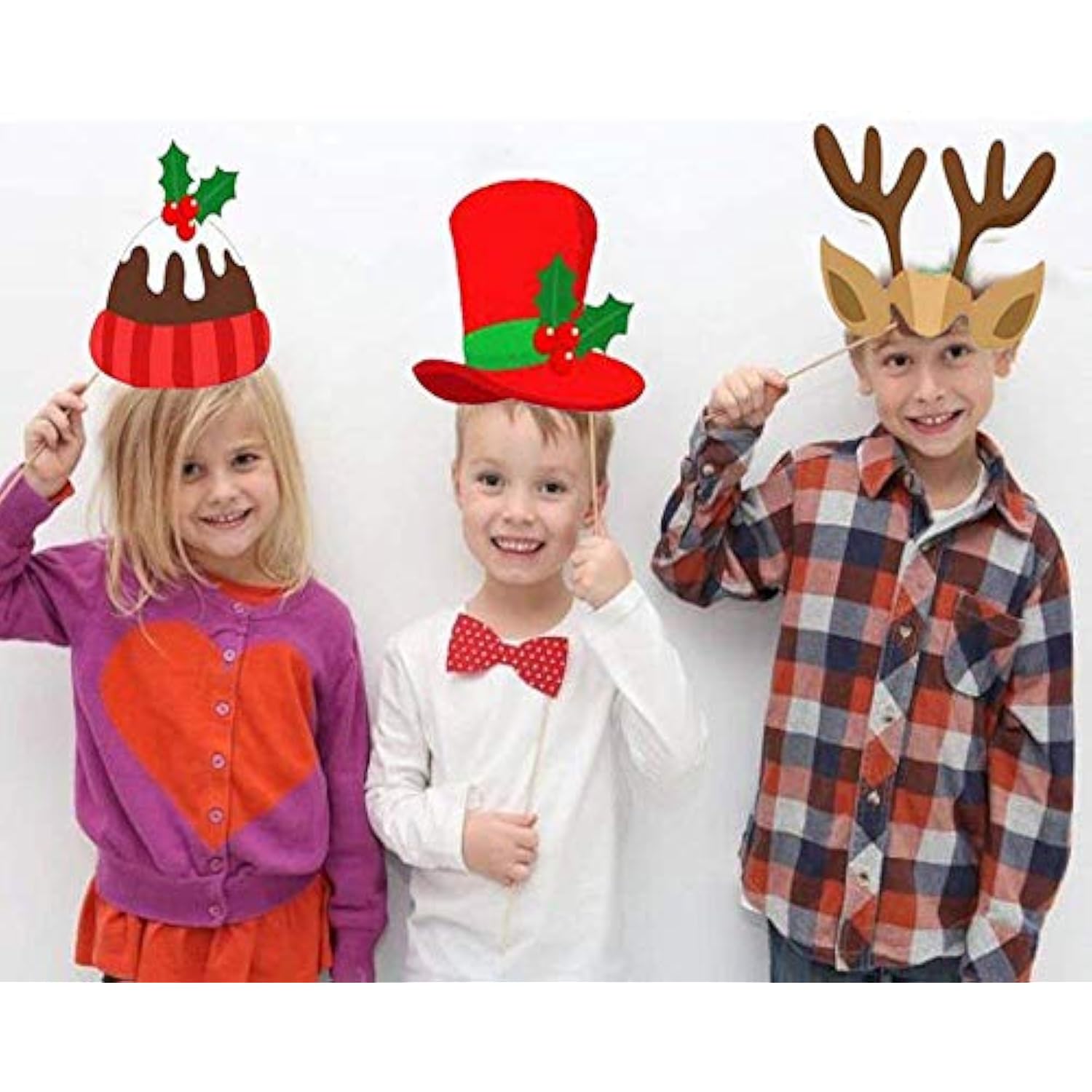 Christmas Photo Booth Props 32Pcs?Upgraded Version?, Merry Christmas Party Pose Sign, Red And Green Christmas Party Supplies Decorations For Kids Adults