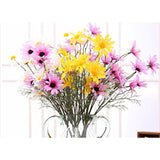 10Pcs Artificial Daisy Flowers Flower Arrangements For Home Hotel Office Wedding Party Garden Craft Art Decor Each Approx 21" High No Vase Yellow