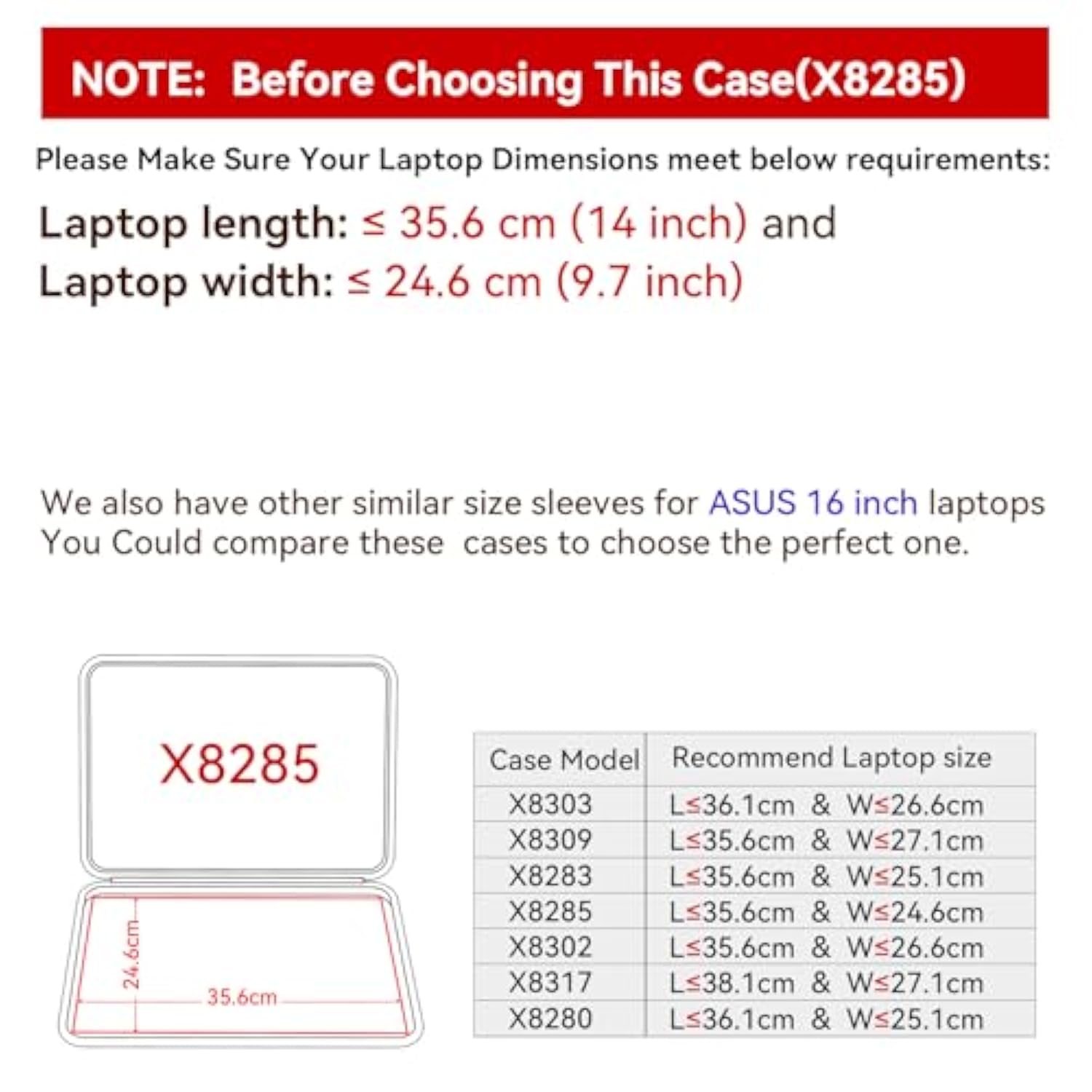 Smatree Hard EVA Protective Sleeve Compatible for 16 inch ASUS V16 V3607, for 16inch ROG Zephyrus G16 2025/2024/2023, for 15.6inch TUF Gaming A15 2024, for 16inch ROGFlow X16/Vivobook 16 Case (X8285)