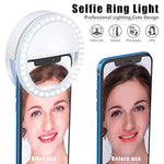 Selfie Ring Light, [Rechargeable] With 36 Led Lights, 3-Level Adjustable Brightness Clips On Phone Ring Light Compatible With Iphone 16 15 14 13 12 11 Plus Pro Max Ipad Laptop Samsung, White