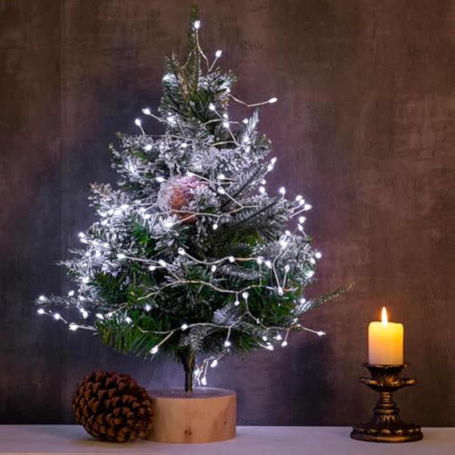 Fairy Lights Plug In, 50 Feet 500Led Cool White Silver Wire Firecracker Firefly Lights With Remote, Waterproof Copper Wi