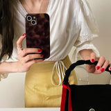 Aesthetic Tortoise Shell Phone Case For Iphone 14 6.1In,Retro Cool Girl Leopard Print Brown Amber Trendy Full Camera Protective Cover For Iphone 14 6.1"