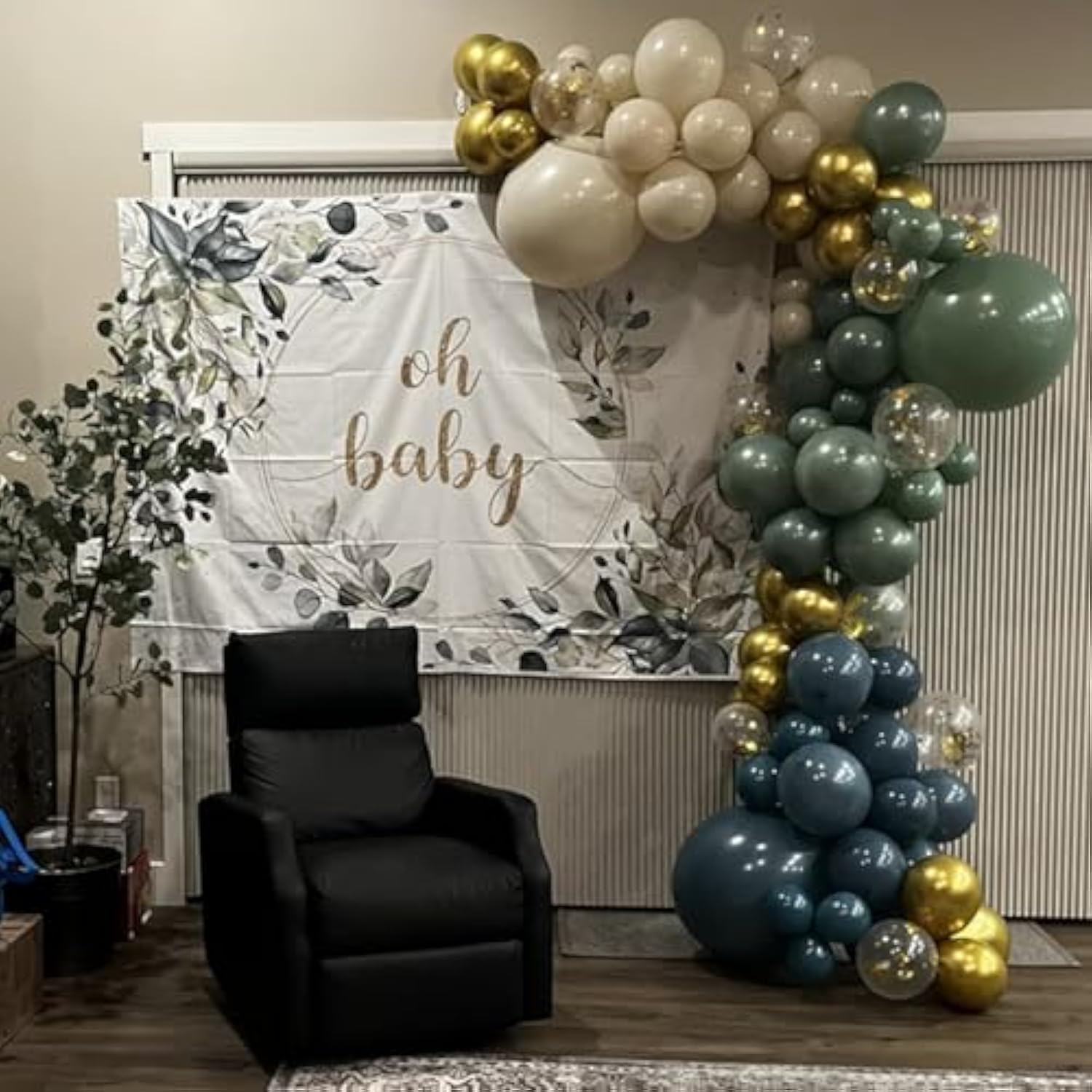 Green Blue Balloons Sage Beige Gold Balloons Jungle Woodland Party Decorations Dusty Blue Green White Balloon 60Pcs 12Inch Latex Balloons Gold Confetti Helium Safari Wild One Dino Birthday Diy