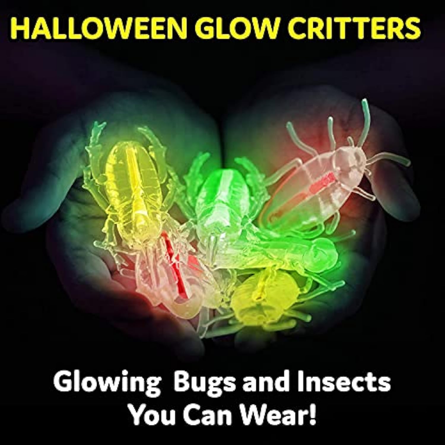 Glow Critters and Halloween Trick or Treat Glow Skeletons and Pumpkins - Glow Sticks Party Favors - Glow in The Dark Party Supplies