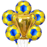 6-Pc Soccer Balloon Set with Trophy & Foil Balloons for Birthday or Sports Parties