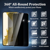 [4 Pack 2Pack Privacy Screen Protector Compatible For Samsung Galaxy S22 With 2Pack Camera Lens Protector, 9H Hardness, Anti-Spy, Easy Installation