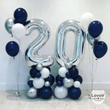 Silver 22 Number Balloons, 40 Inch Giant Number 22 Balloons Foil Mylar Helium Silver Number Balloons For 22Th Birthday Party Supplies Anniversary Event Celebration Decorations