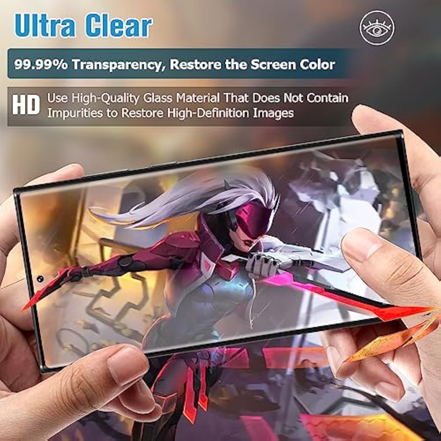 [2+2 Packs] For Galaxy S22 Ultra Screen Protector 6.8 Inch And Camera Lens Protector, 9H Tempered Glass Scratch Resistant, Fingerprint Unlock, Anti Oil Anti Water, Easy To Install No Bubble