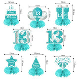 Teal Silver 13Th Birthday Decorations Honeycomb Centerpieces For Girls
