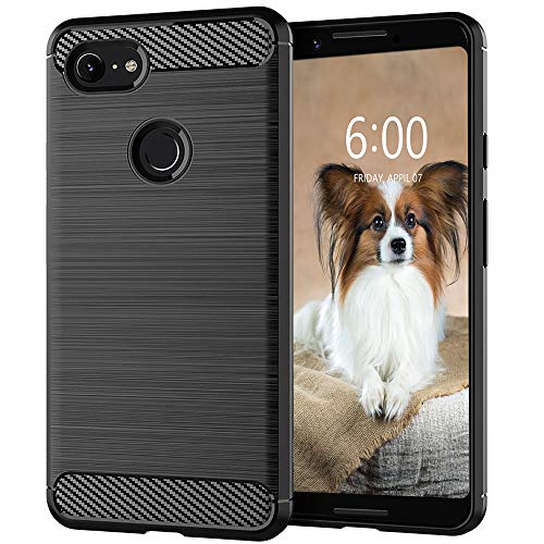 for Google Pixel 3 Phone Case,Slim Thin Soft Flexible TPU Rubber Gel Skin Silicone Lightweight Anti-Scratch Shock Absorption Carbon Fiber Protective