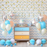 Ceiling Swirl Decorations Hanging Plastic Streamer Themed Swirl Party Decoration For Wedding Thanksgiving Day Graduation Birthday Party Decorations, Pack Of 30 (Gold)