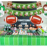 Football Theme Party Supplies - Including Happy Birthday Banner, Football Foil Balloons, Cake Topper, Tablecloth, Balloons For Game Day, And Football Birthday Party Decorations