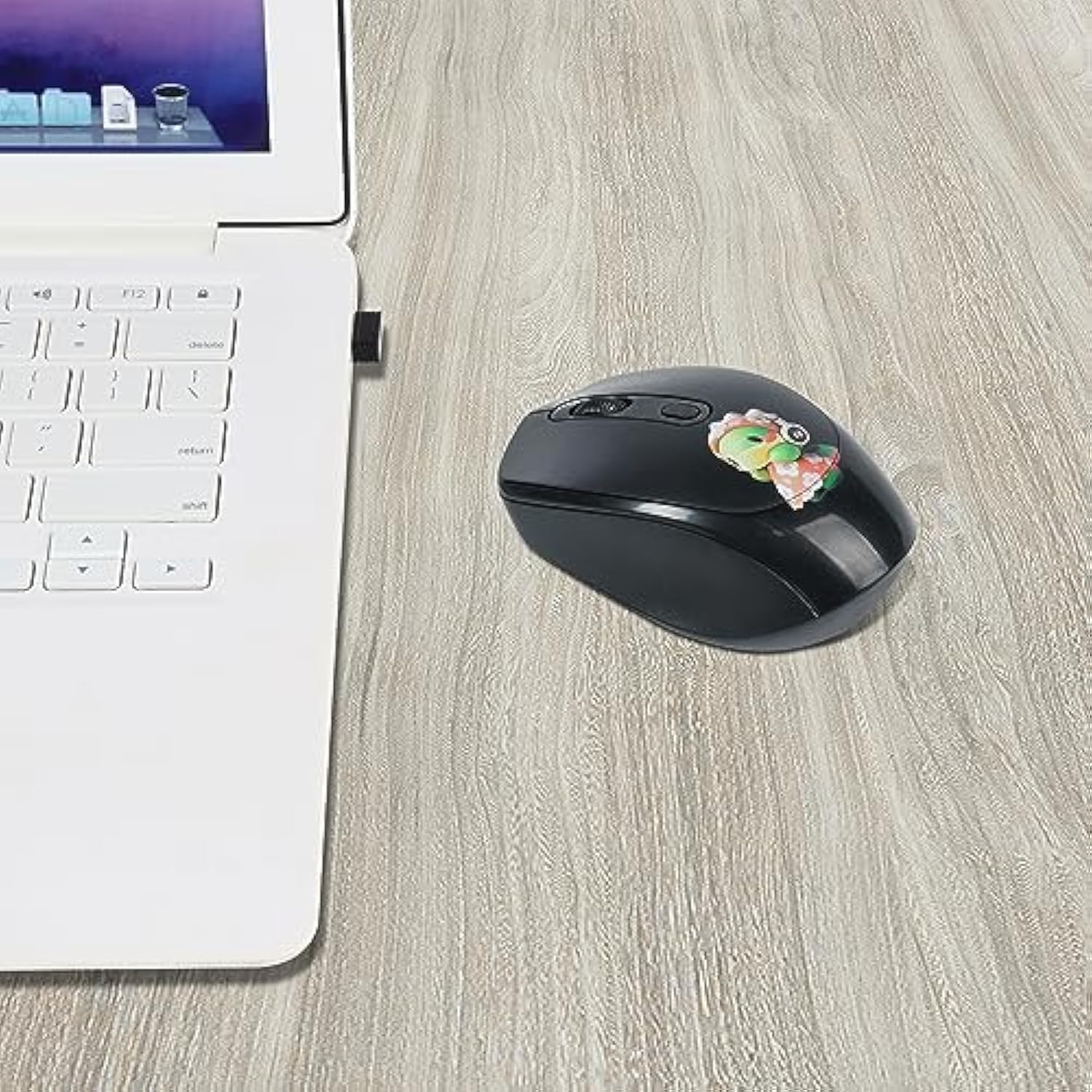 2.4Ghz Wireless Mouse Cute Cartoon Computer Mouse Dpi Adjustable Small Cordless Mouse Kids Mouse Silent Click Usb Mouse For Laptop Computer Kids Gifts (Black)