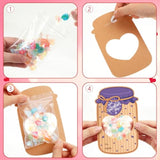 100 Set Valentines Day Candy Cards Candy Making Kit Kraft Paper Mason Jar Personalized Valentine Exchange Cards For Prize Party Gifts(Classic)