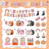 Retro Halloween Party Decorations with Happy Halloween Banner, Swirls & Pumpkin