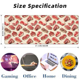 Steak Pattern Gaming Mouse Pad Extended Desk Computer Keyboard Laptop Meat Print Mouse Pads For Gaming Home Office Work, Large Long Desk Mat Mousepad With Non-Slip Rubber Base 31.5×11.8Inch