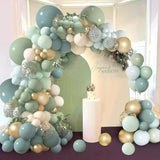 Dusty Blue Sage Green Balloon Arch Kit, Pastel Blue Green Sand White Gold Confetti Balloons Garland Kit For Baby Shower Wedding Bridal Boho Birthday Party Backdrop Decorations……
