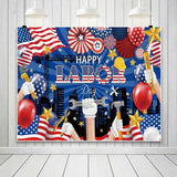 10x8ft Labor Day Backdrop Red White and Blue Flag Balloons Large Happy Labor Day Photography Background Banner for Celebration Party Decorations for Office Home Outdoor Photo Booth Props