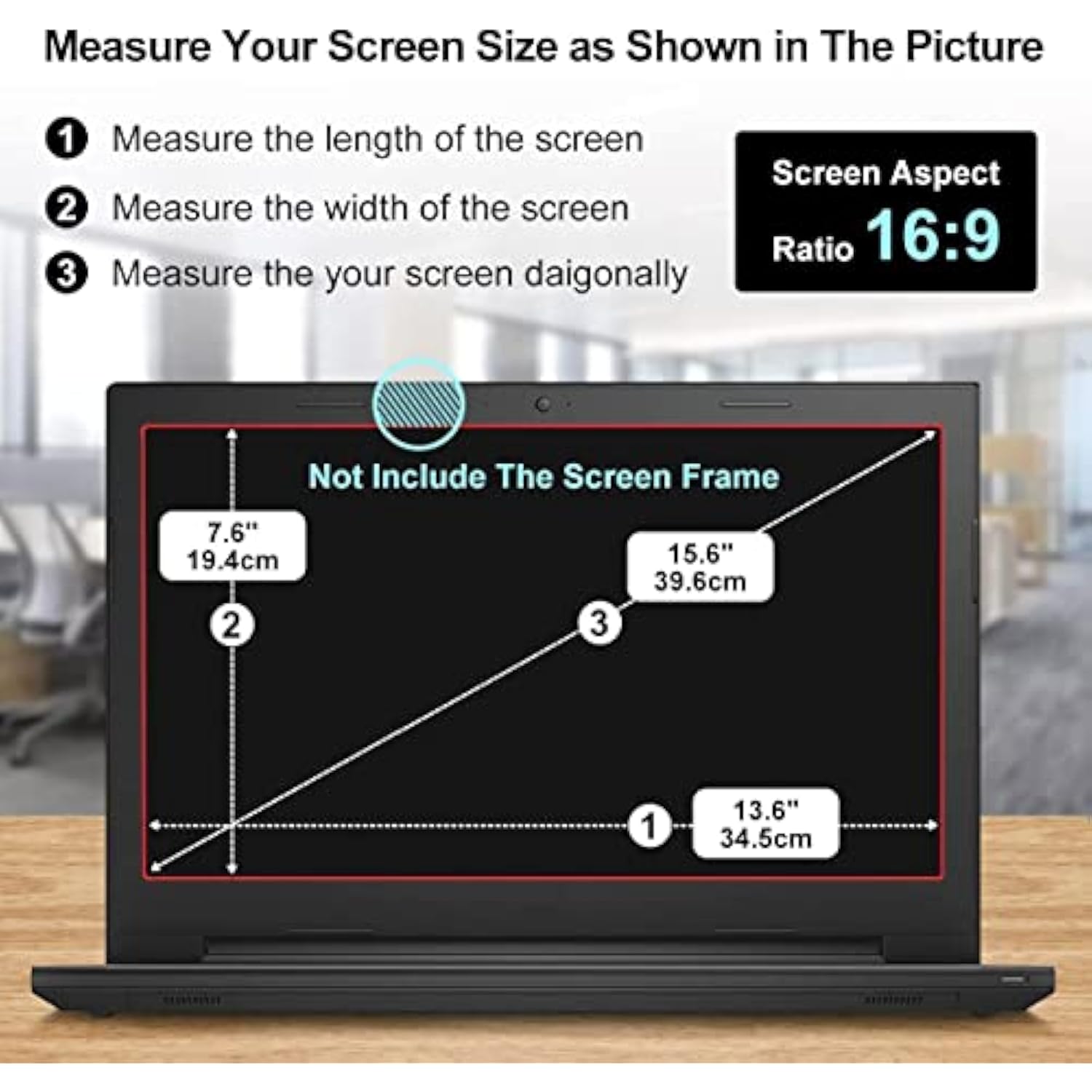 15.6 inch Laptop Screen Protector Blue Light Anti Glare Filter for HP Envy X360 15.6 inch