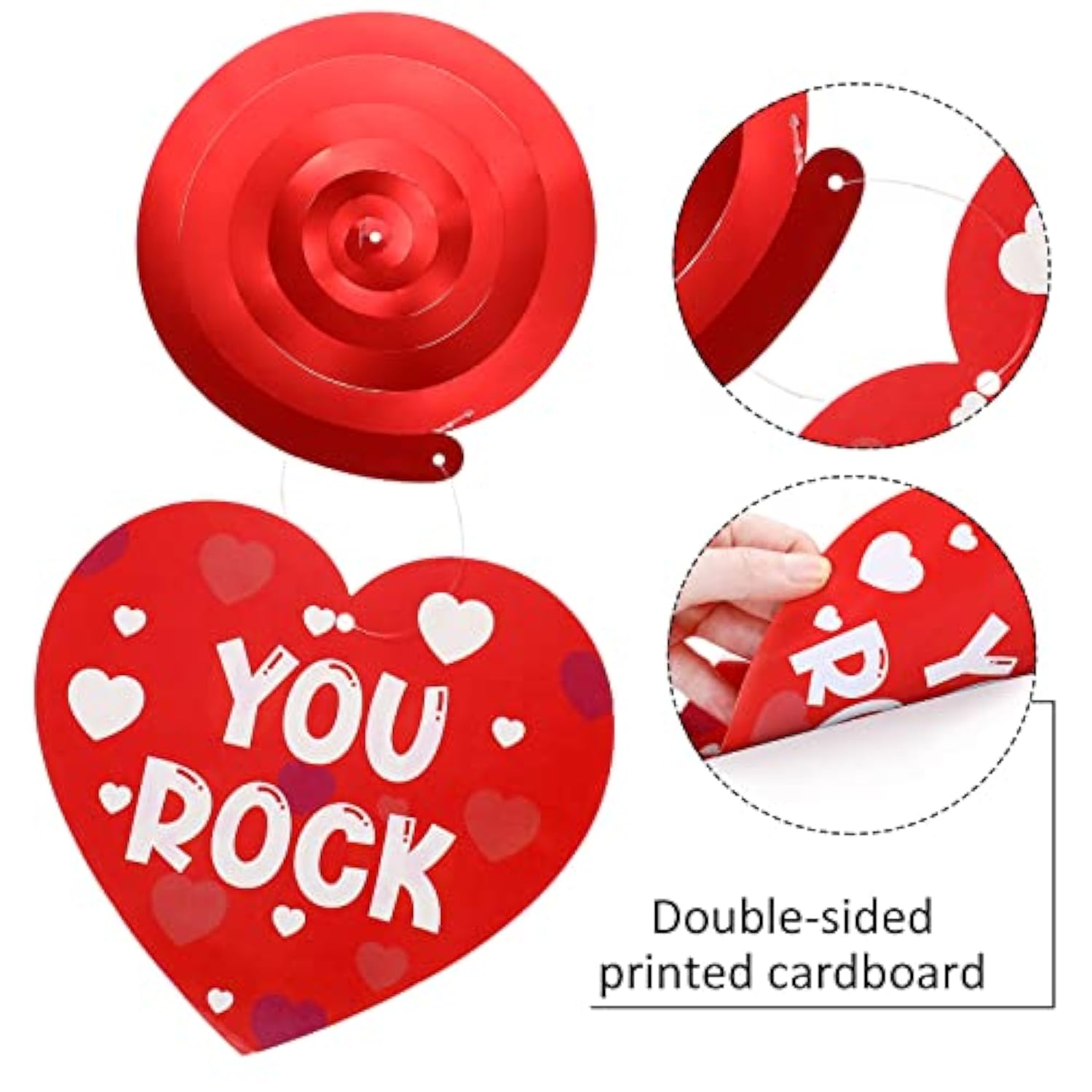 53 Pcs Valentine‘S Day Party Decorations, Valentine Hanging Heart Swirls Ceiling Foil Decorations Red Pink Conversation Hearts Decor For Happy Valentines Day Wedding Anniversary Theme Party Supplies