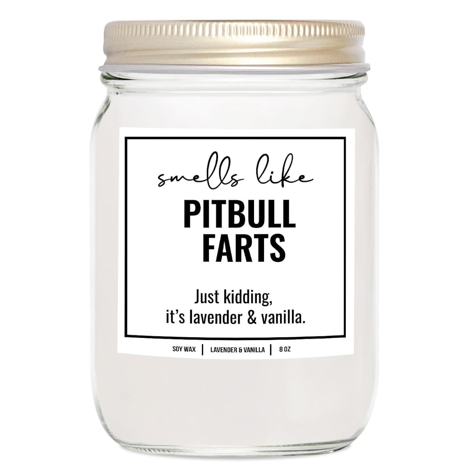 You Nique Designs Smells Like Pitbull Farts Soy Candles For Pitbull Lovers - Pit Bull Mom Gifts For Women - Pitbull Mom Present Dog Farts Candle 4Oz - Gifts For Dog Lovers (Lavender & Vanilla)