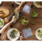 60 Pack Blue Floral Paper Napkins, Decorative Disposable Napkins For Wedding, Tea Party, Cocktail, Dinner, And Special Events - 6.7" Fancy Napkin