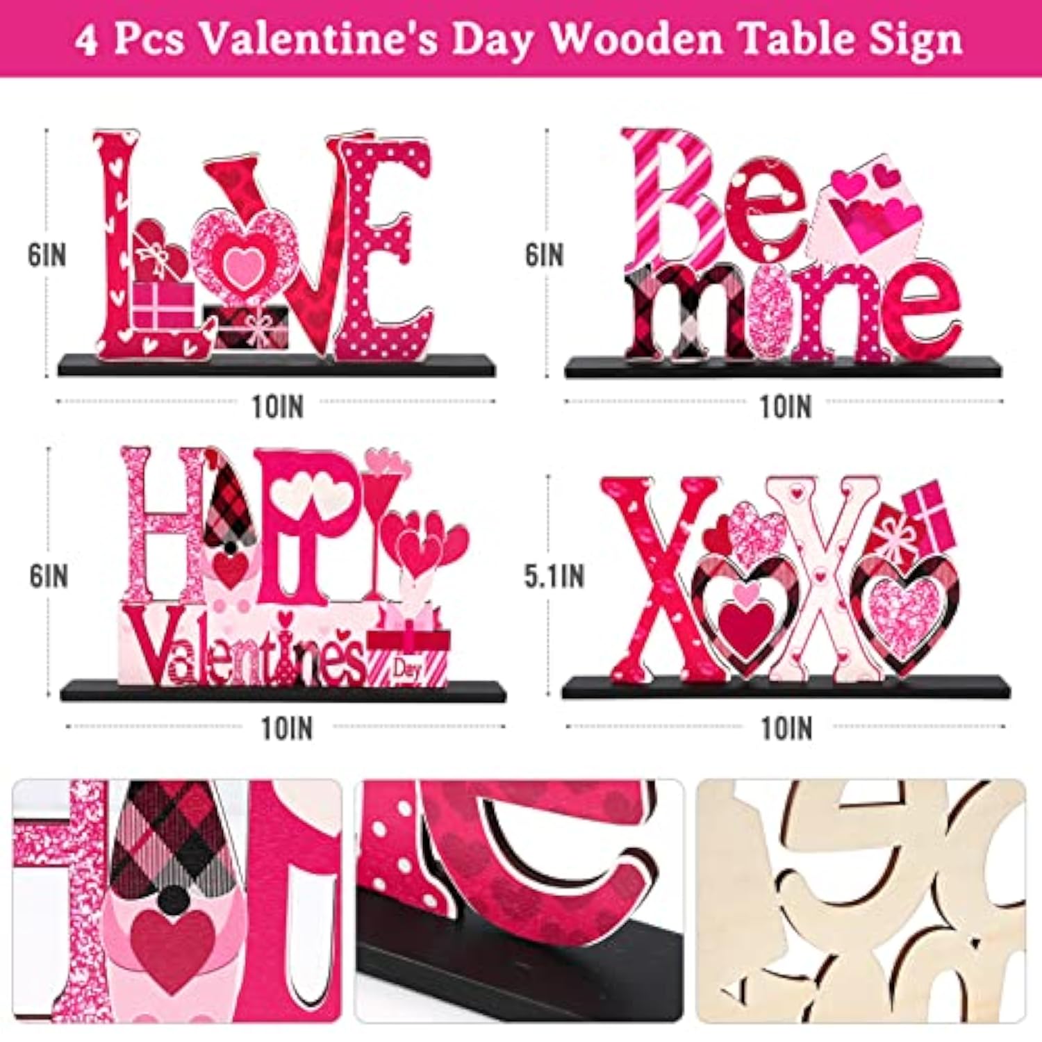 Valentine'S Day Decorations Romantic Tabletop Centerpiece Signs Love W