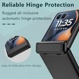 For Motorola Razr 2025/2024 Case, Built-In Outer Screen Protector & Hinge Protection, Slim Fit Hard Full Body Rugged Shockproof And Slip Protective Cover For Moto Razr 2025/2024 (Black)