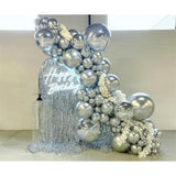50pcs 12" Metallic Silver Balloons for Wedding, Birthday, Disco Party Decor