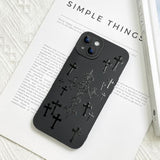 For Iphone 14 Case Aesthetic Blessed Cross Jesus Christian Goth Designed For Women Girls Men, Full Camera Protection Slim Fit Soft Tpu Shockproof Protective Cover - Black