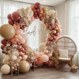 Dusty Pink Brown Balloon Garland Nude Tan Pink Rose Gold Metallic Double Stuffed Dusty Rose Mauve Blush Beige Balloon Arch Kit For Baby Shower Birthday Bridal Wedding Party Decoration