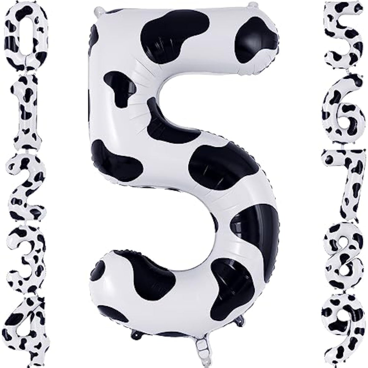 40" Cow Print Number 5 Balloon Foil Mylar for 5th Birthday Party Decor