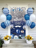 Happy Father's Day Door Cover Fathers Day Decorations Door Banner for Outdoor Indoor Home Yard Blue I Love Dad Party Supplies (36x72 inch (3x6FT))
