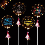 36 Set Birthday Bobo Balloons Decorations Include 12 Pieces Happy Birthday Stickers And 24 Pieces Diy Bubble Transparent Balloons For Wedding Baby Shower Party Outdoor Indoor Supplies Led Light
